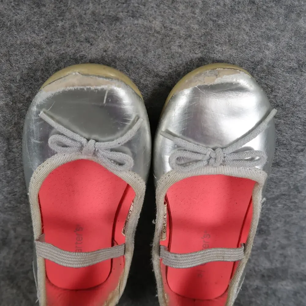 Carters Shoes Kids Toddler 9 Ballet Flats Mary Jane Elastic Strap Metallic Girls